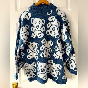 Vintage 80’s Needle and Yarn teddy bear sweater, M